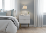2-Drawer Bedside Table White