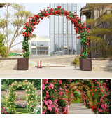 DS BS Metal Garden Arbor Wedding Arch Rack Stand with 2 Planting Box