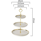 DS BS 3 Tier Ceramic High Tea Cake Dessert Stand-White