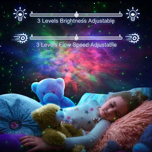 DS BS Galaxy Star Light Projector with LED Nebula Cloud-White