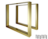 DS BS Set of 2 Steel Square Shape DIY Table Bench Legs 72cm-Gold