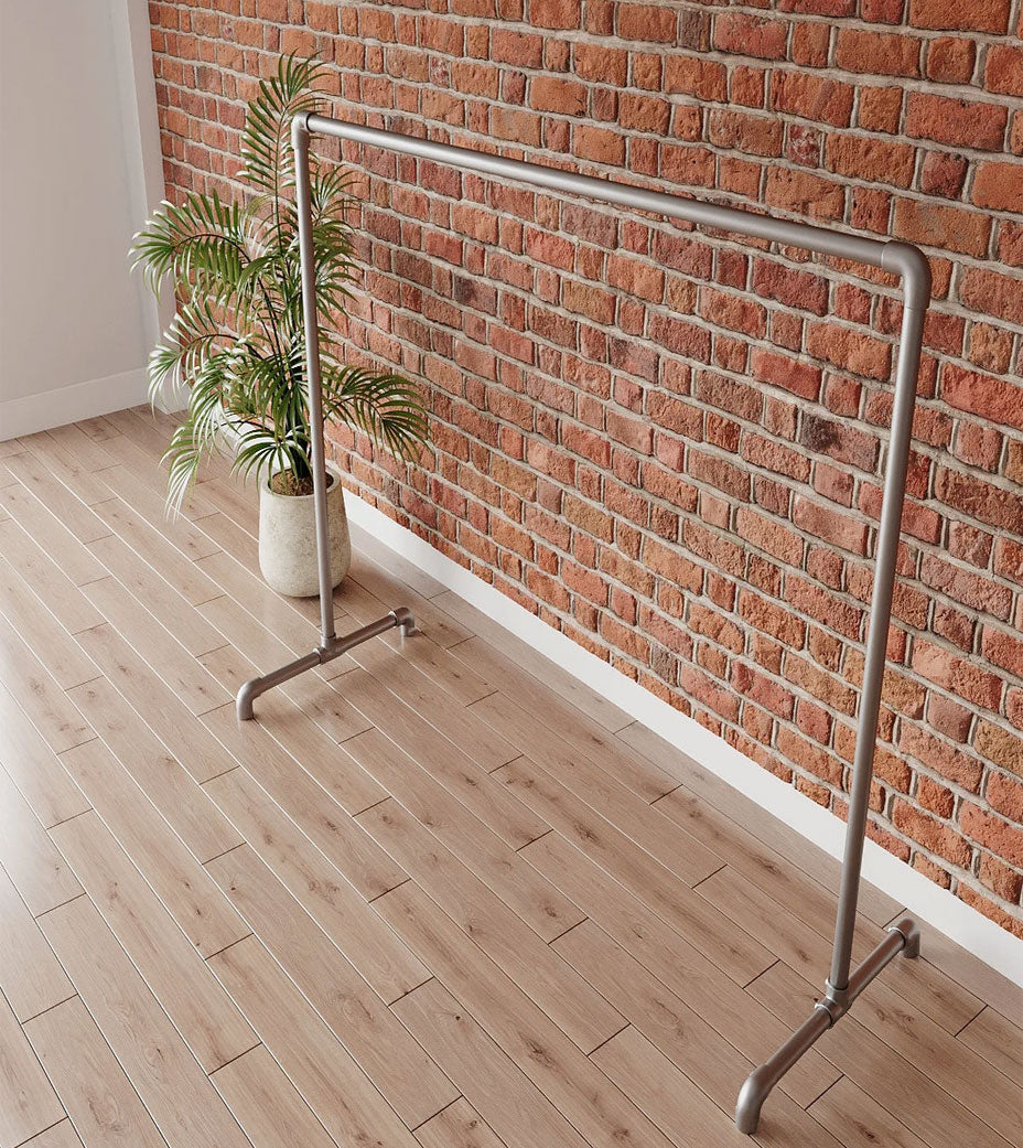 DS BS Industrial Freestanding Pipe Clothing Rack 180X150cm-Sliver