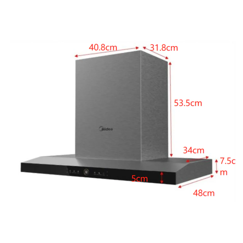T Midea 90cm T-Shape Rangehood -Steam Wash