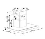 T Parmco RANGEHOOD BOX 900MM GLASS 1000M3H