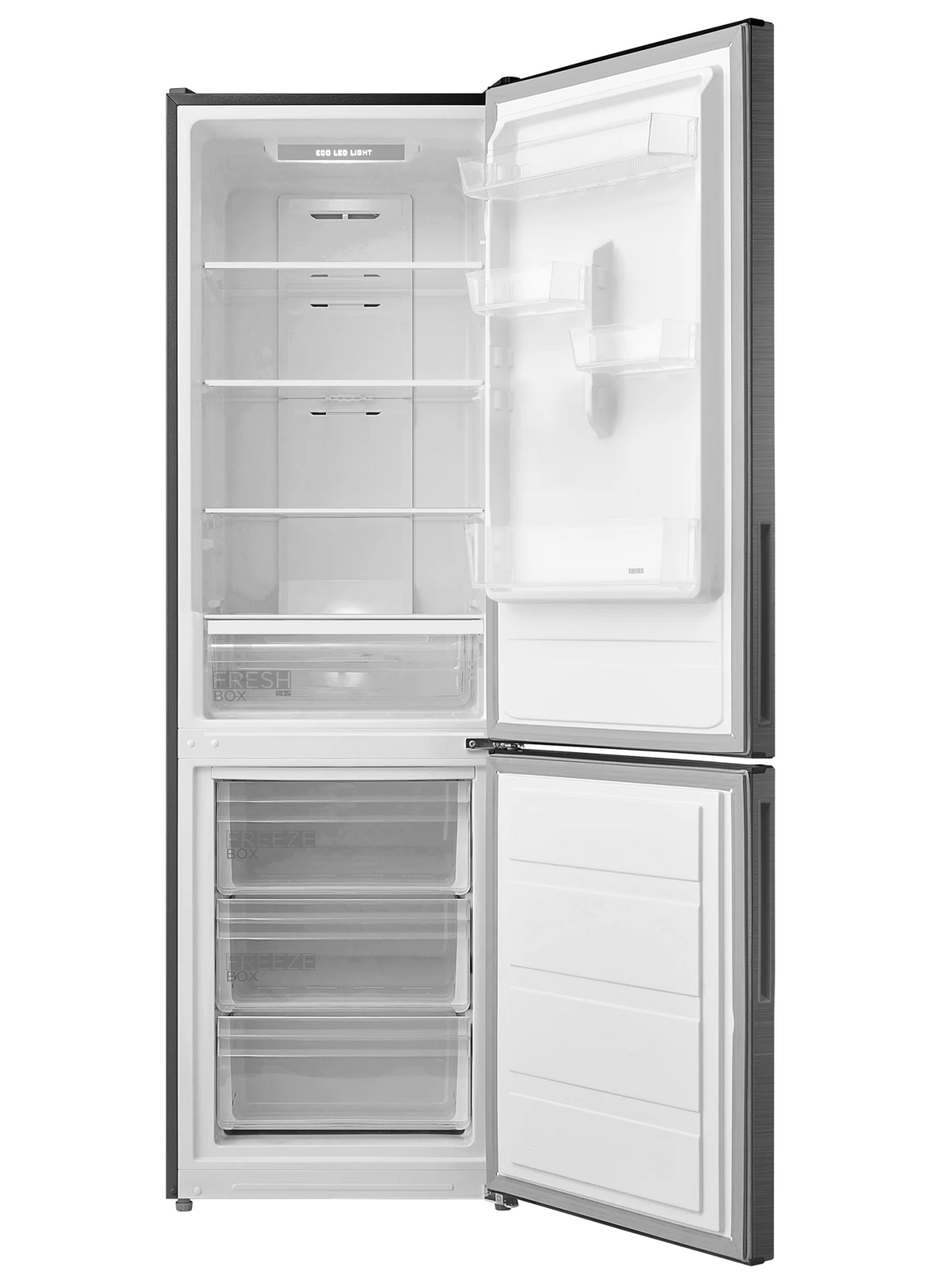 MIDEA 309L Bottom Mount Fridge Freezer Stainless Steel