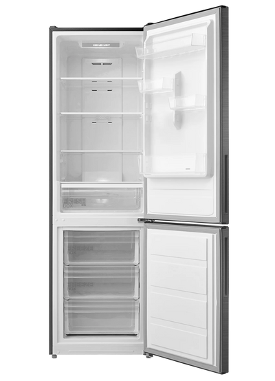 MIDEA 309L Bottom Mount Fridge Freezer Stainless Steel