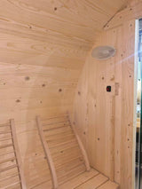 Quilo 4 Person Outdoor Barrel Sauna with Porch