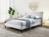 Galenia Fabric Bed Queen Beige with Mem23 Mattress