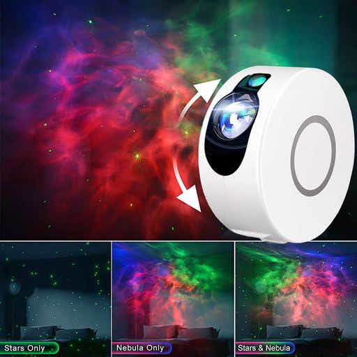 DS BS Galaxy Star Light Projector with LED Nebula Cloud-White
