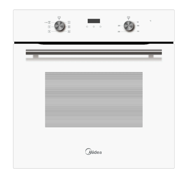 T Midea 6 Function Oven White glass