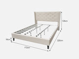 Lisbeth Fabric King Bed Frame - Beige