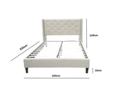 DS Lisbeth Fabric Queen Bed Frame - Beige