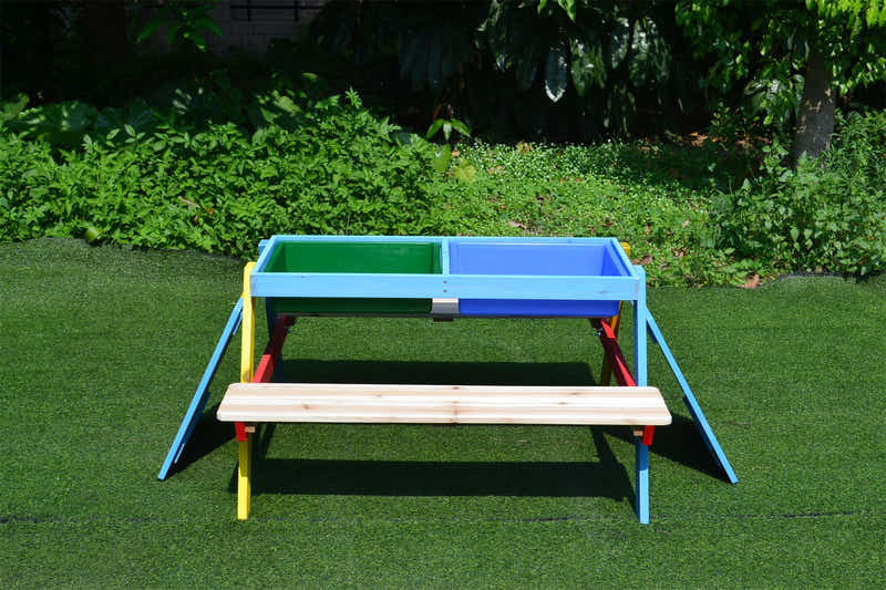 Children's Wooden Sandpit Bench With Basin