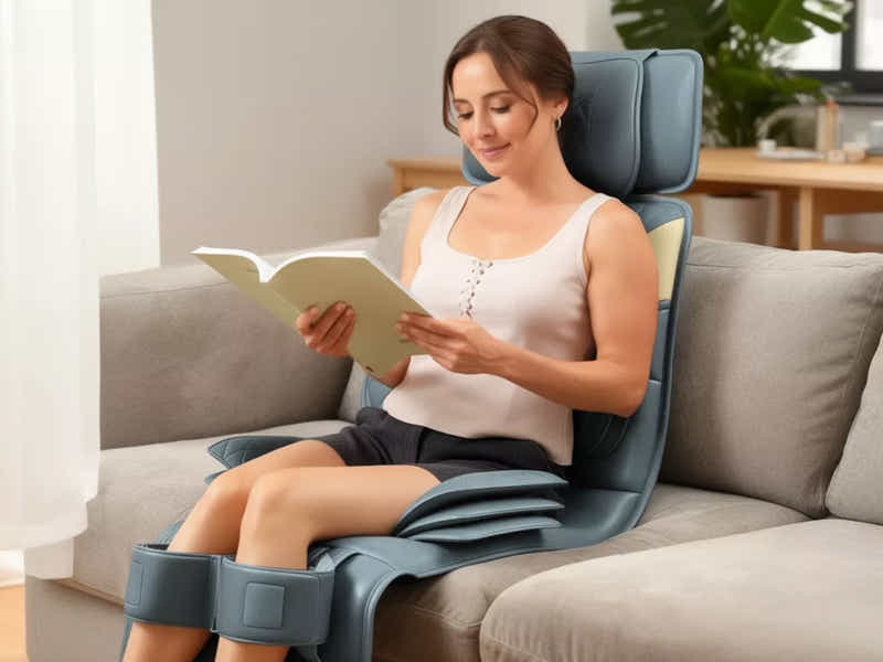 Novello Full Body Massage Mat with Air Press Calf Band - Dark Grey