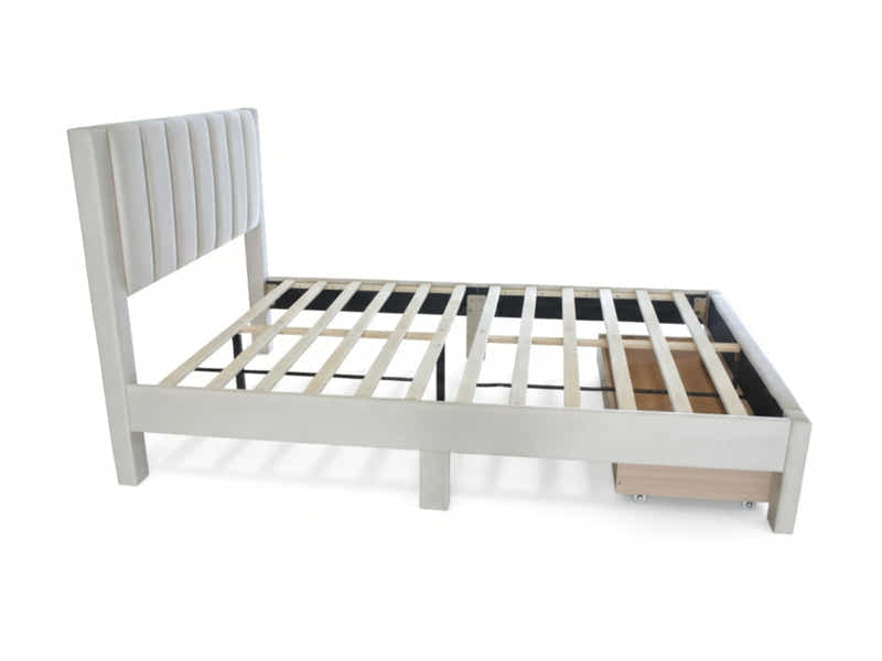 Manolo Bed Frame With Drawer - Double