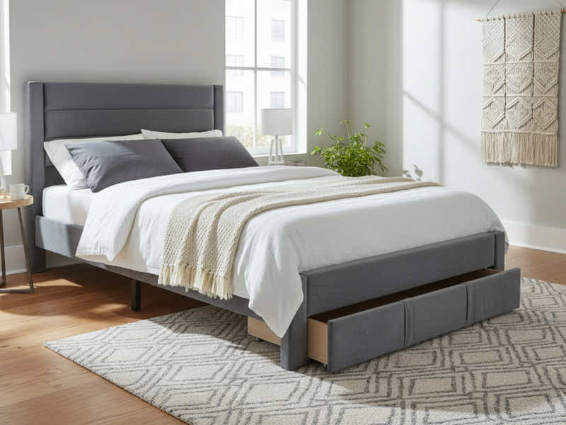Heloise Bed Frame With Drawer - Double