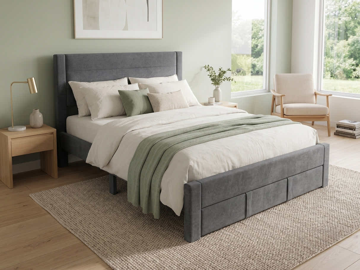 Heloise Bed Frame With Drawer - Double