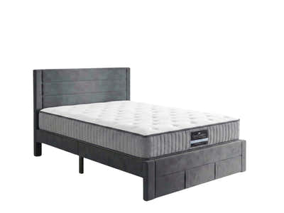 Heloise Bed Frame With Drawer & FIRM23 Mattress - Double