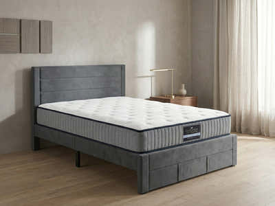 Heloise Bed Frame With Drawer & FIRM23 Mattress - Double