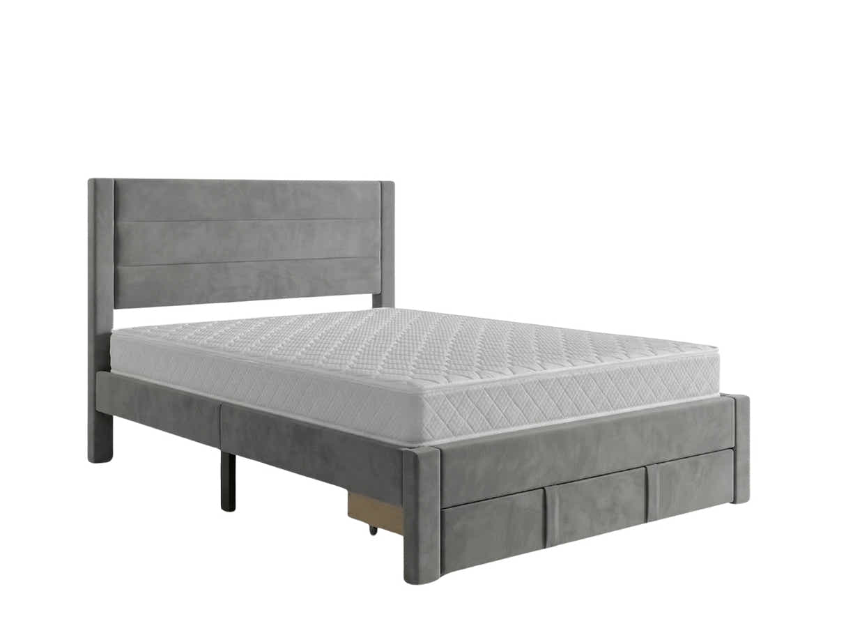 Heloise Bed Frame With Drawer & Bon15 Mattress - Double