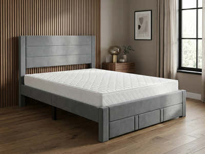 Heloise Bed Frame With Drawer & Bon15 Mattress - Double