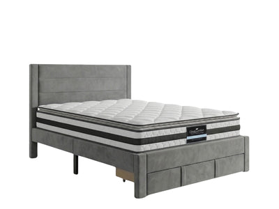 Heloise Bed Frame With Drawer & Bon21 Mattress - Double