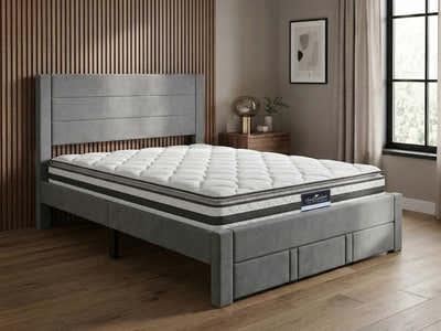 Heloise Bed Frame With Drawer & Bon21 Mattress - Double