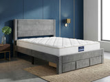Heloise Bed Frame With Drawer & PIL20 Mattress with Pillows - Double