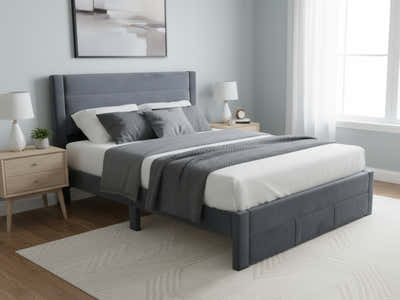 Heloise Bed Frame With Drawer - Queen