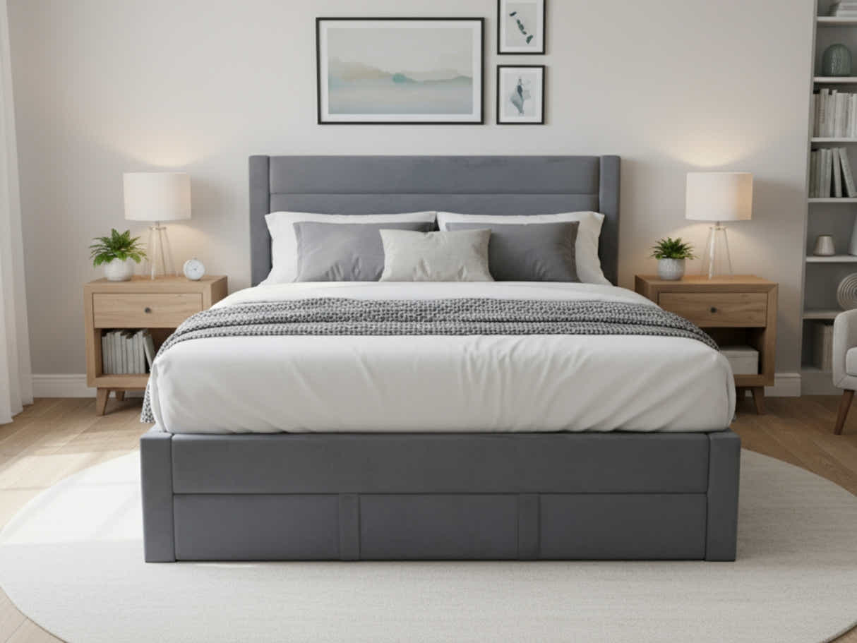 DS Heloise Bed Frame With Drawer - Queen