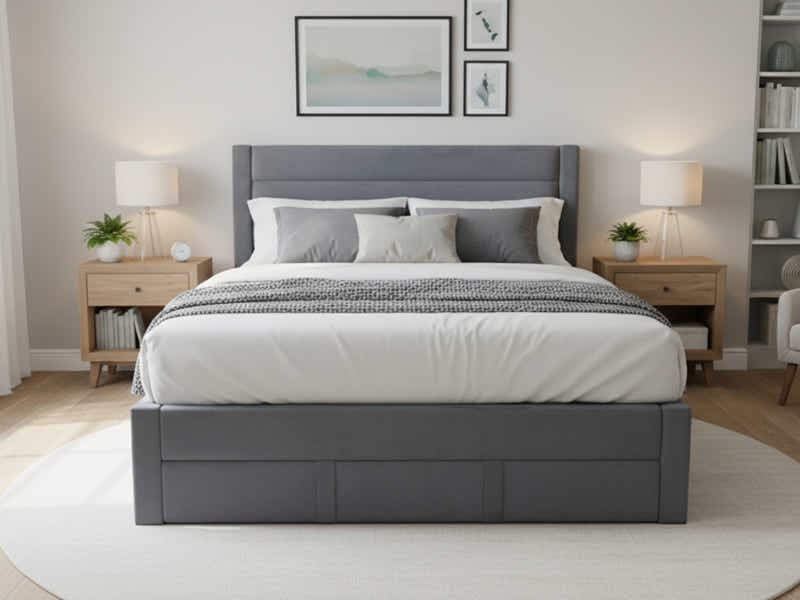 Heloise Bed Frame With Drawer - Queen