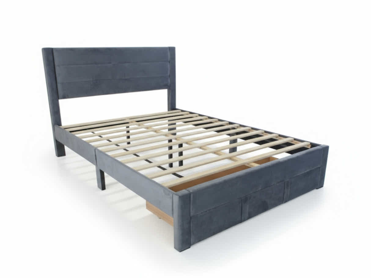 DS Heloise Bed Frame With Drawer - Queen