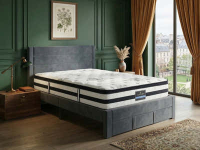 Heloise Bed Frame With Drawer & K34 Mattress - Queen