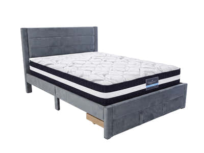 Heloise Bed Frame With Drawer & L30 Mattress - Queen