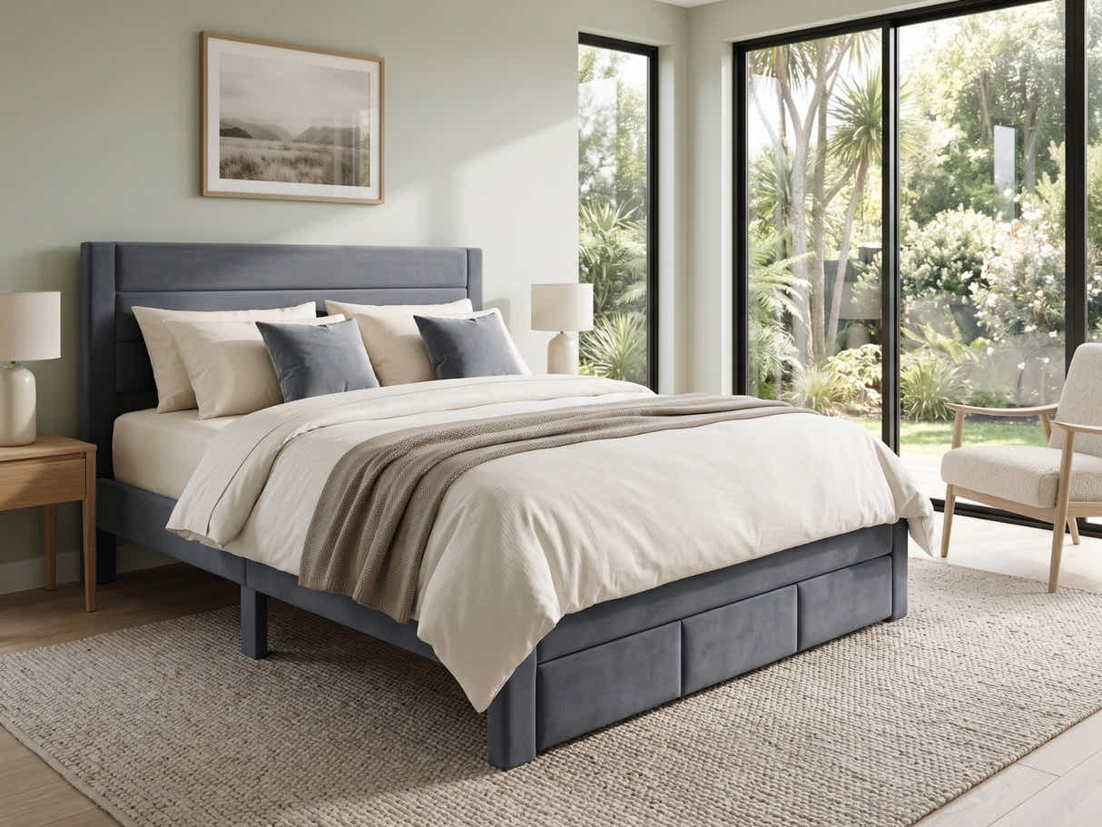 Heloise Bed Frame With Drawer - King