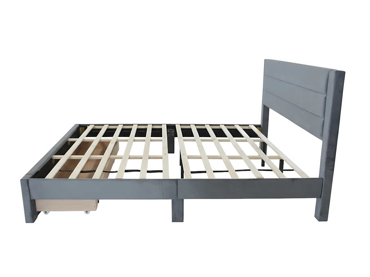 Heloise Bed Frame With Drawer - King