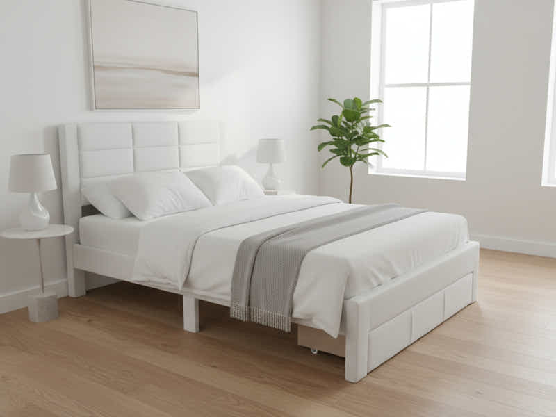 Hernan Bed Frame with Drawer - Double