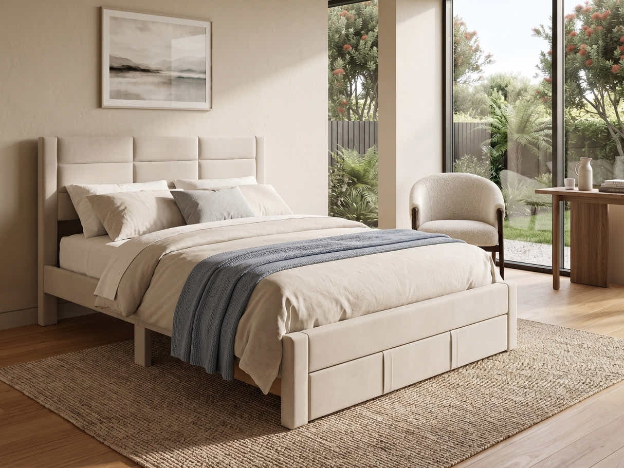 Hernan Bed Frame with Drawer - Queen