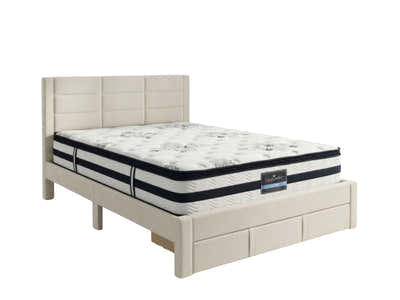 Hernan Bed Frame with Drawer & K34 Mattress - Queen