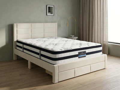 Hernan Bed Frame with Drawer & K34 Mattress - Queen