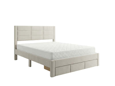 Hernan Bed Frame with Drawer & Bon15 Mattress - Queen