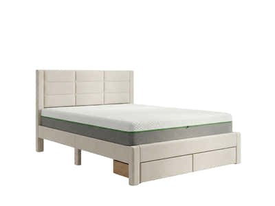 Hernan Bed Frame with Drawer & 3 Way Mattress - Queen