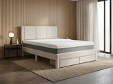 Hernan Bed Frame with Drawer & 3 Way Mattress - Queen