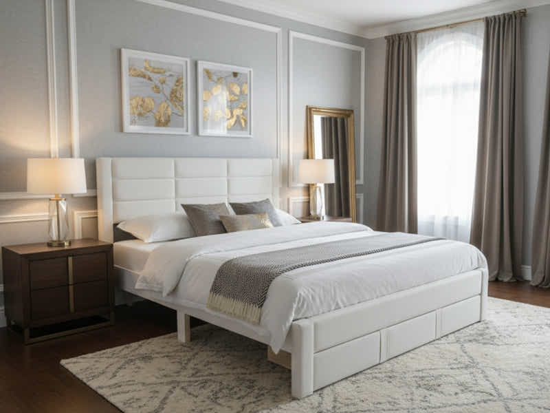 Hernan Bed Frame with Drawer - King