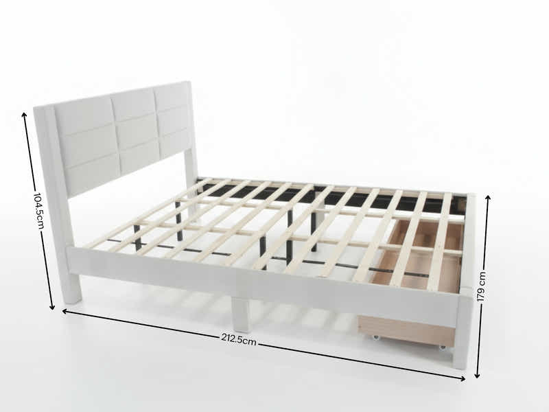 Hernan Bed Frame with Drawer - King