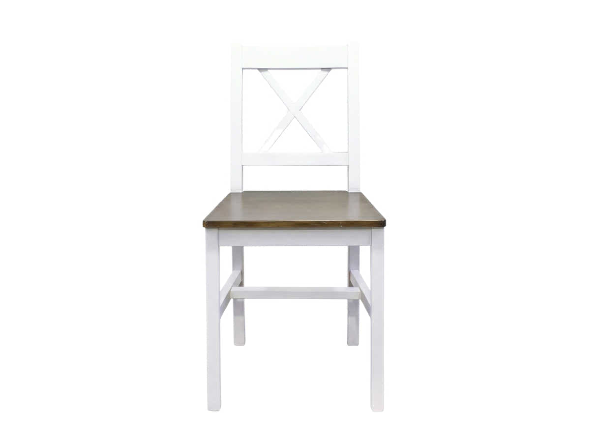 Ajax 5-Piece Dining Set - White & Teak