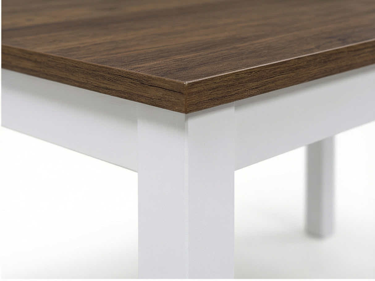 Ajax 5-Piece Dining Set - White & Teak
