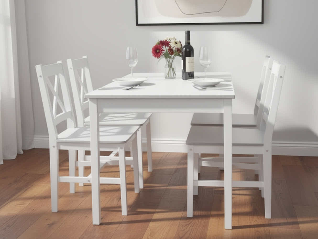 Ajax 5-Piece Dining Set - White