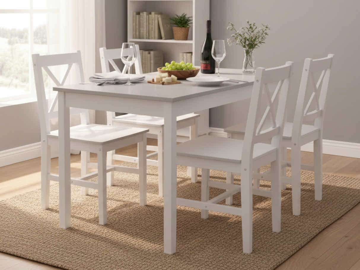Ajax 5-Piece Dining Set - White