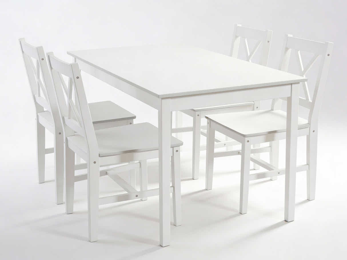 Ajax 5-Piece Dining Set - White
